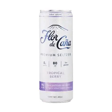 Flor De Caña Tropical Berry Premium Seltzer - 355Ml